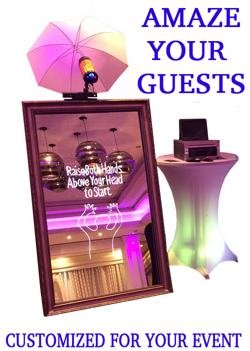 NEW! MAGIC MIRROR Photo Booth rental for event custom Logo